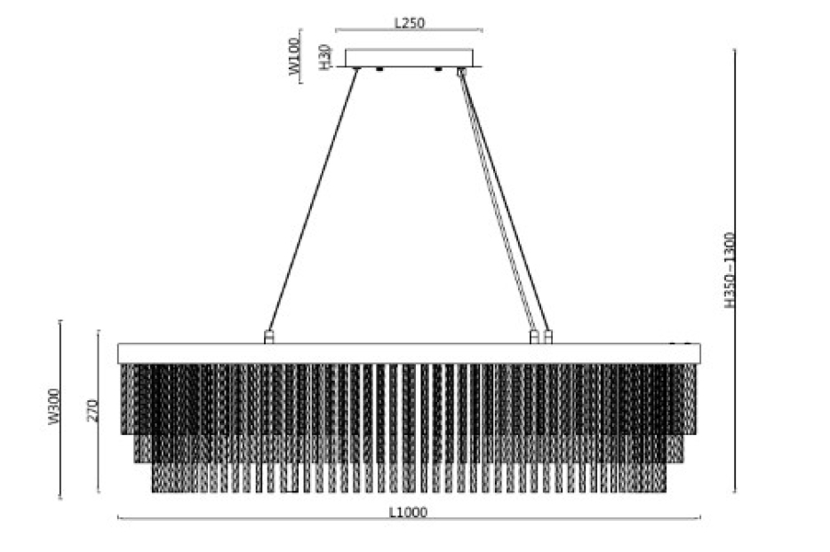 Люстры - изображение №7 "Подвесная люстра Bellinda L1000*W300*H350/1300 14*G9*40W"  на www.Angstrem-mebel.ru