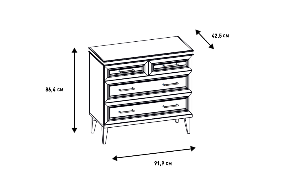 Комоды - изображение №11 "Комод Орландо с выдвижными ящиками"  на www.Angstrem-mebel.ru