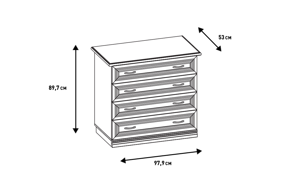 Комоды - изображение №10 "Комод Адажио с выдвижными ящиками"  на www.Angstrem-mebel.ru