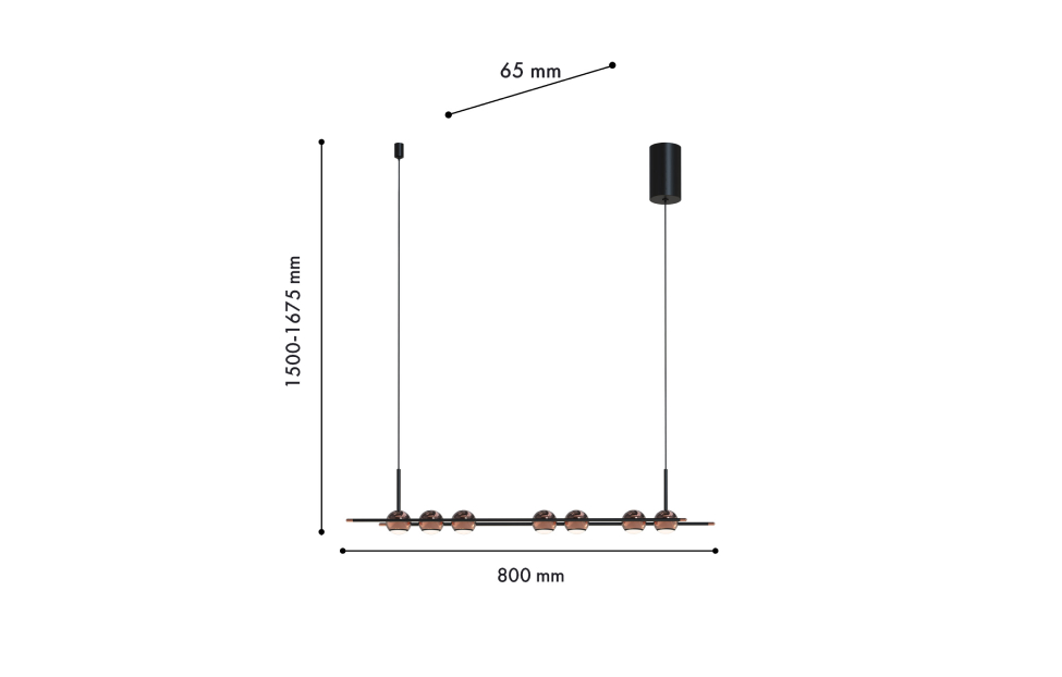 Люстры - изображение №3 "Подвесная люстра Sturm L800*W65*H1500/1675 7*LED*4W"  на www.Angstrem-mebel.ru