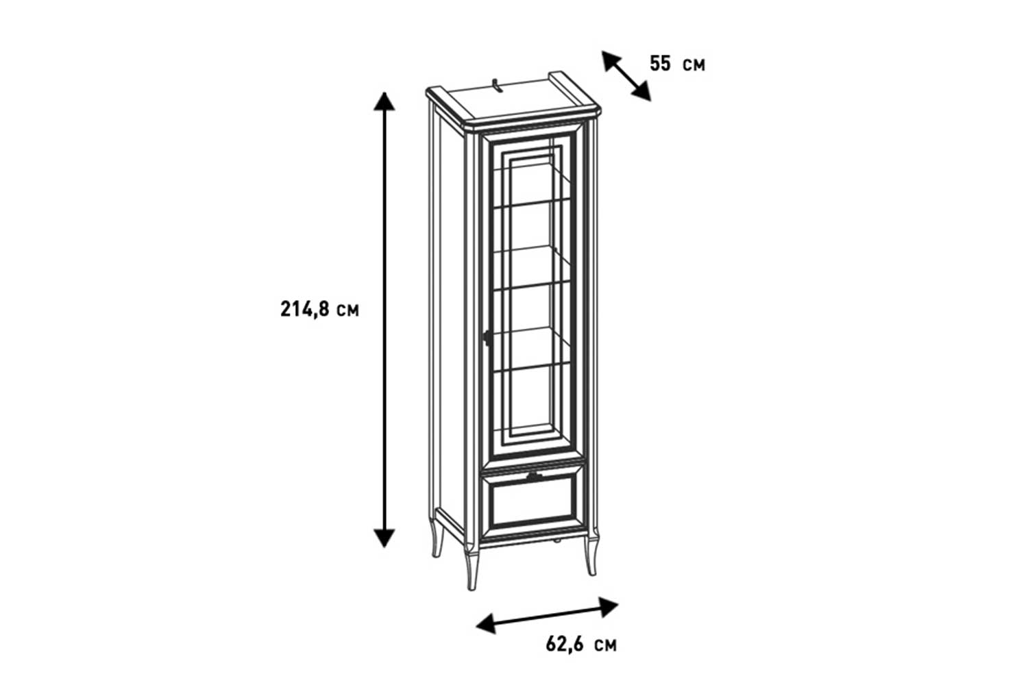 Комбинированные шкафы - изображение №7 "Шкаф Онтарио"  на www.Angstrem-mebel.ru