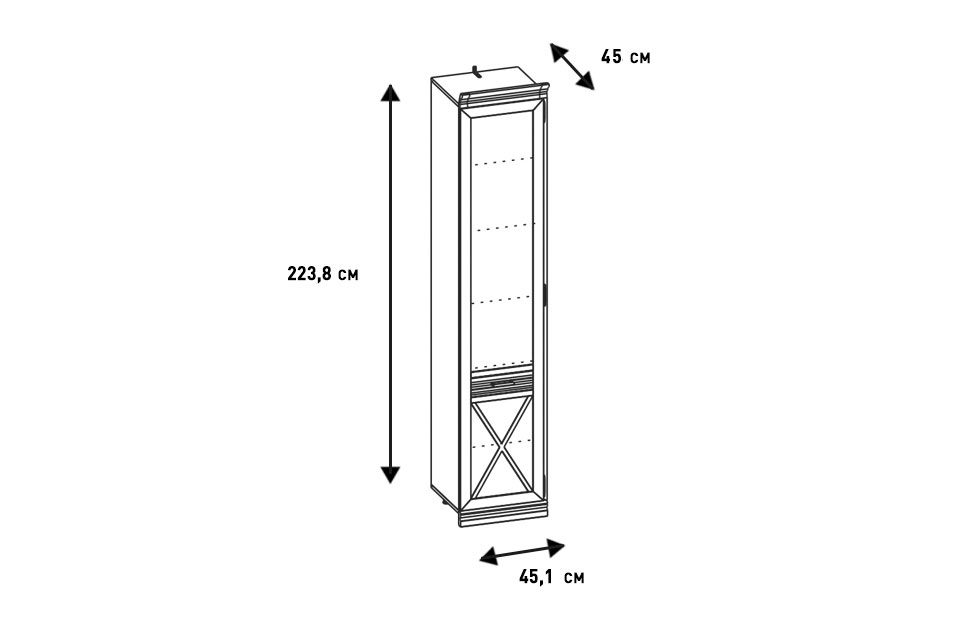 Шкафы-пеналы - изображение №4 "Шкаф Кантри (правый)"  на www.Angstrem-mebel.ru