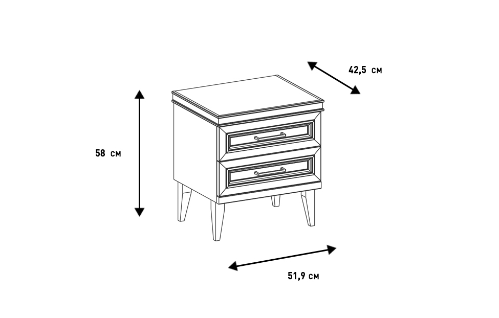 Прикроватные тумбы - изображение №14 "Прикроватная тумба Орландо с выдвижными ящиками"  на www.Angstrem-mebel.ru
