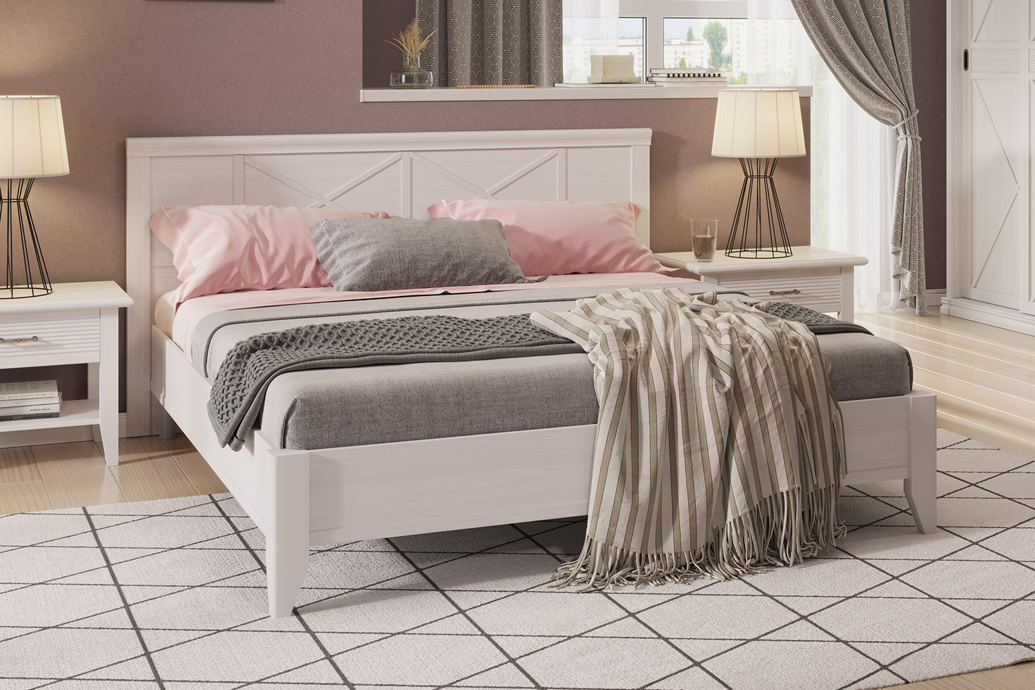 Двуспальные кровати - изображение №4 "Кровать Кантри 160 х 200 см"  на www.Angstrem-mebel.ru