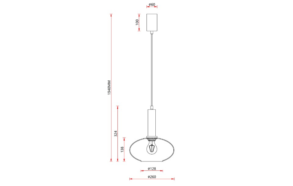 Подвесы - изображение №8 "Подвес Dubbel (чёрный) D260*H440/1940 1*E27*40W"  на www.Angstrem-mebel.ru