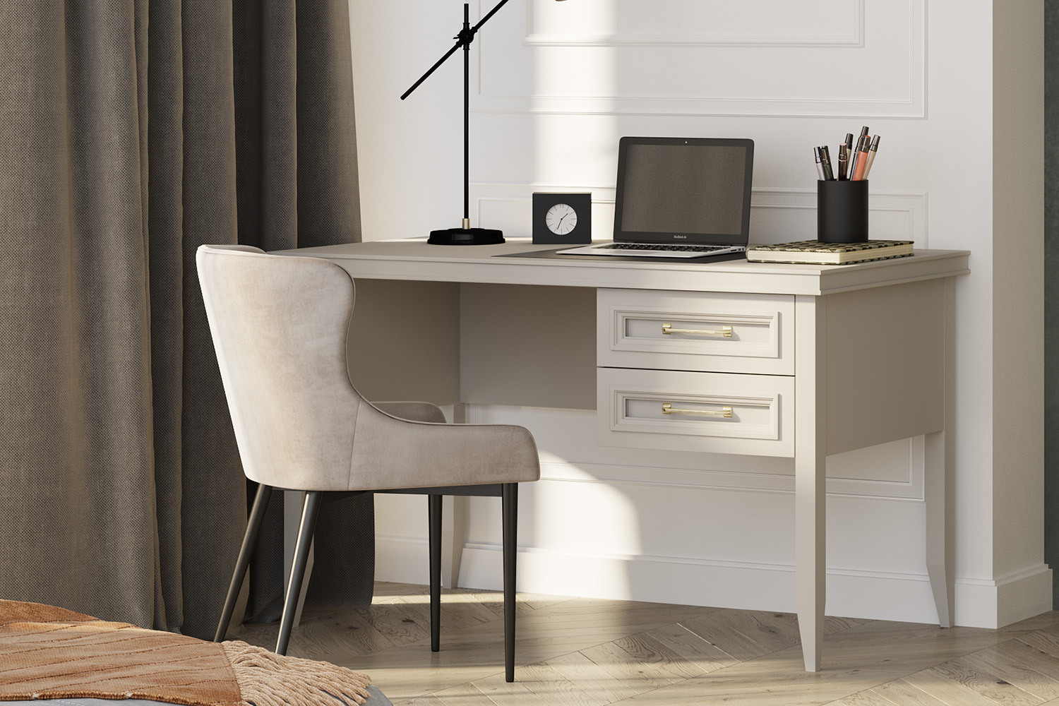 Письменные столы - изображение №3 "Письменный стол Орландо с ящиками (правый)"  на www.Angstrem-mebel.ru