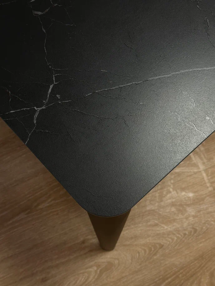 Обеденные столы - изображение №7 "Стол обеденный Стил раздвижной KS1200 черный/керамика мрамор черный"  на www.Angstrem-mebel.ru