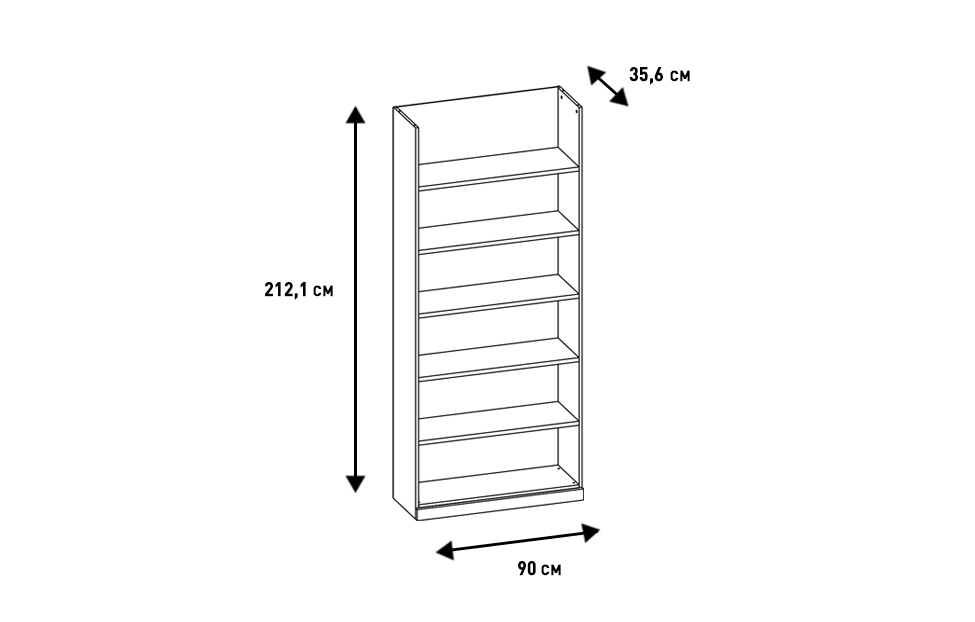 Стеллажи - изображение №3 "Стеллаж для книг Магнум с полками"  на www.Angstrem-mebel.ru