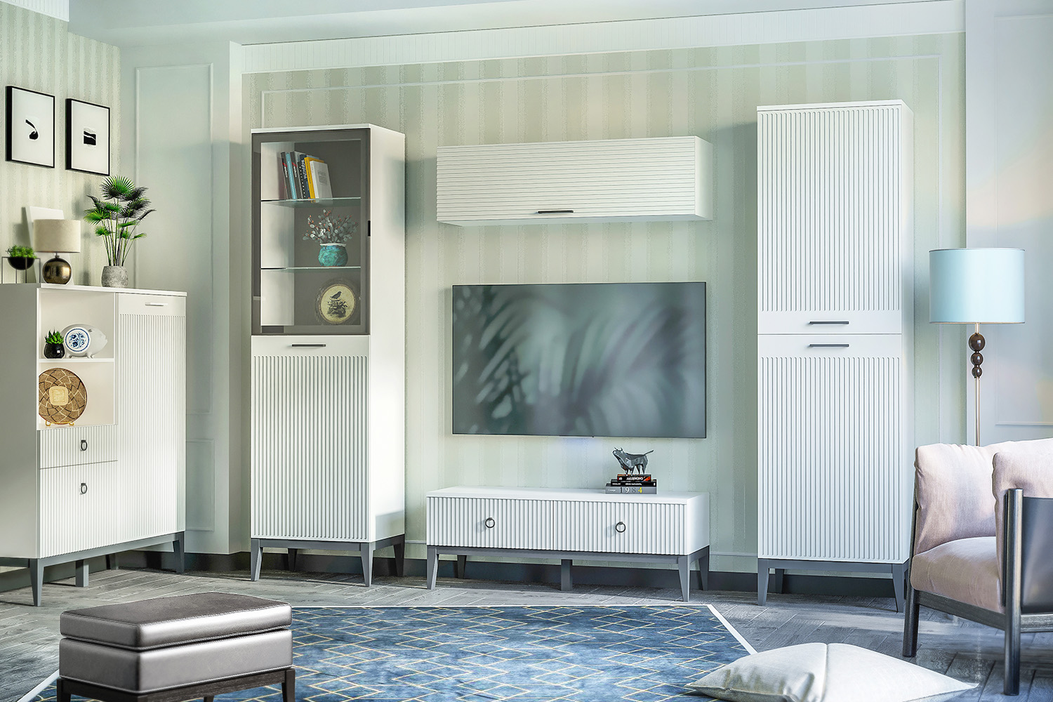 Тумбы под телевизор - изображение №4 "Тумба Хилтон под телевизор с выдвижными ящиками"  на www.Angstrem-mebel.ru