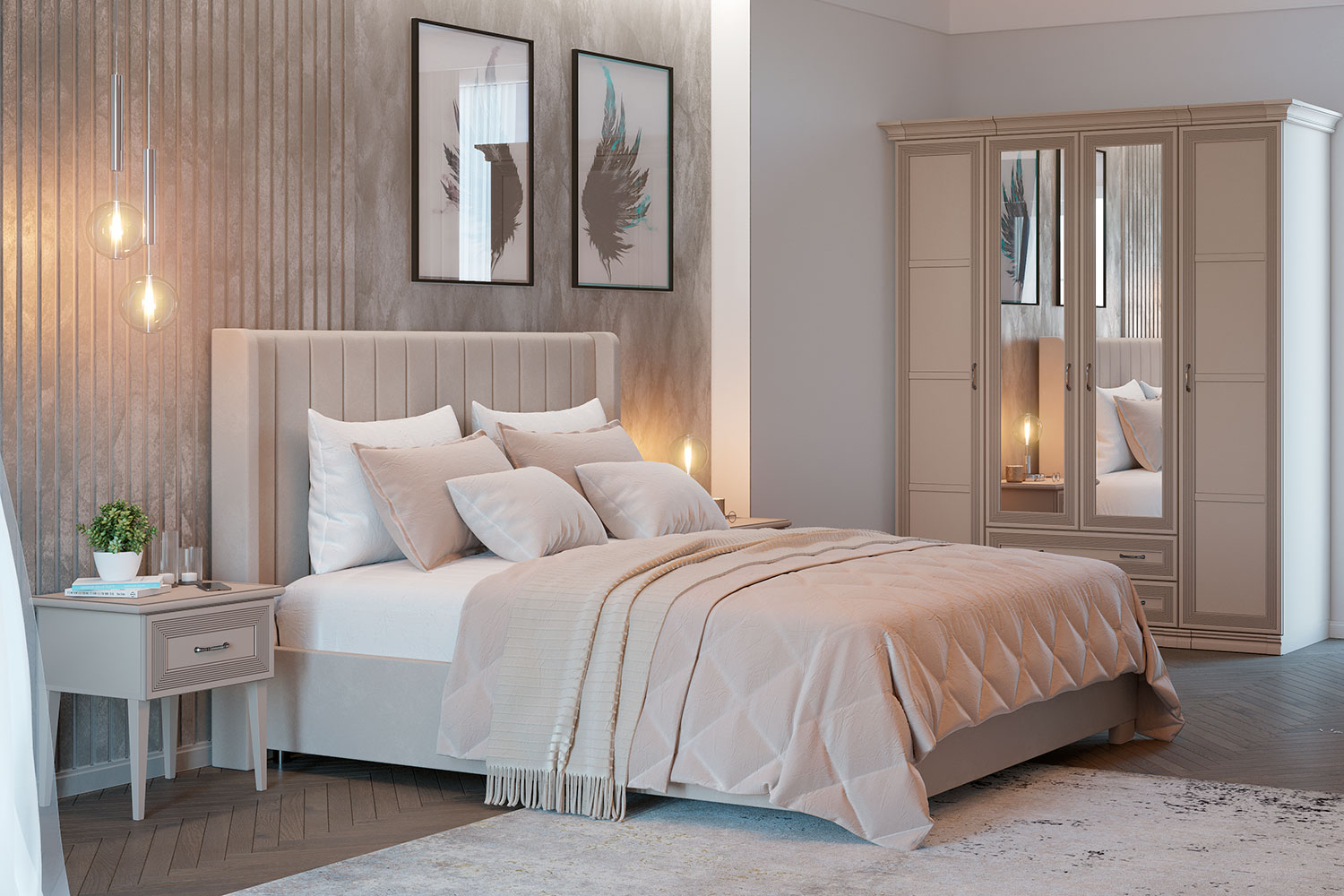 Прикроватные тумбы - изображение №6 "Прикроватная тумба Адажио с выдвижным ящиком"  на www.Angstrem-mebel.ru