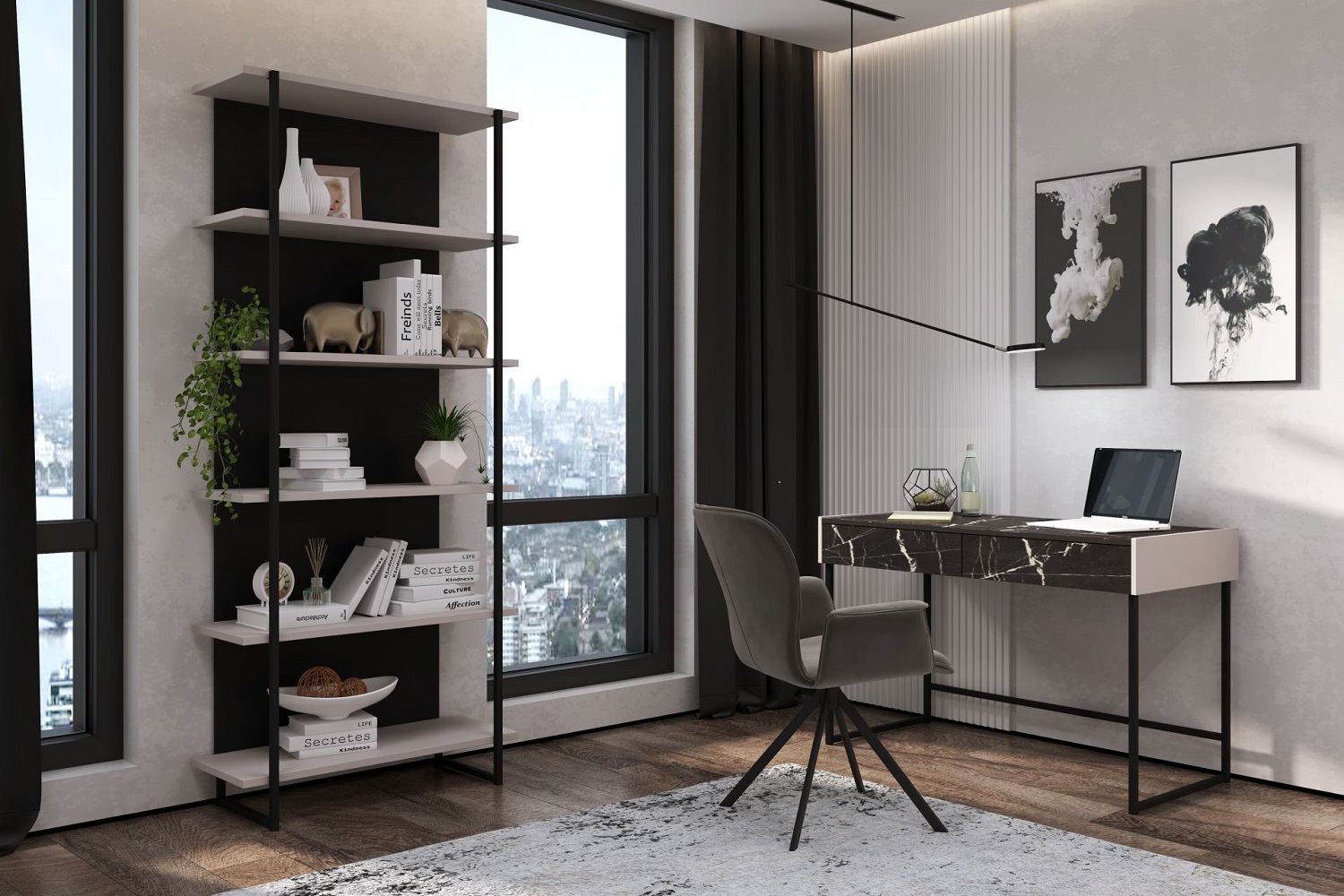 Письменные столы - изображение №6 "Cтол Миллс письменный с выдвижными ящиками"  на www.Angstrem-mebel.ru