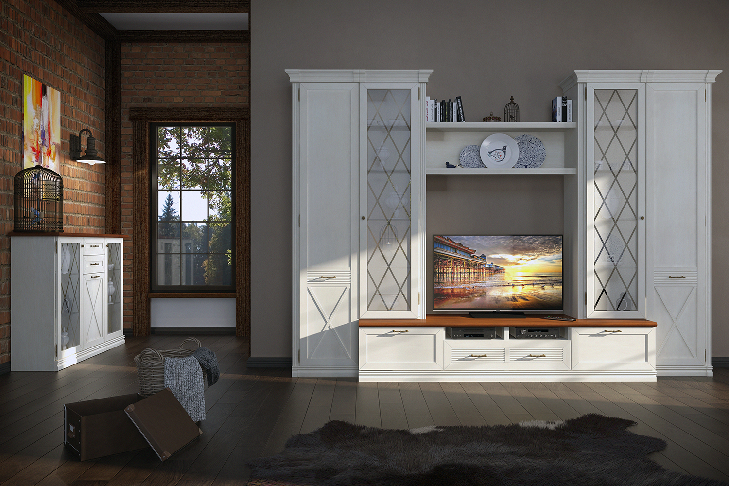 Шкафы-пеналы - изображение №6 "Шкаф Кантри (левый)"  на www.Angstrem-mebel.ru