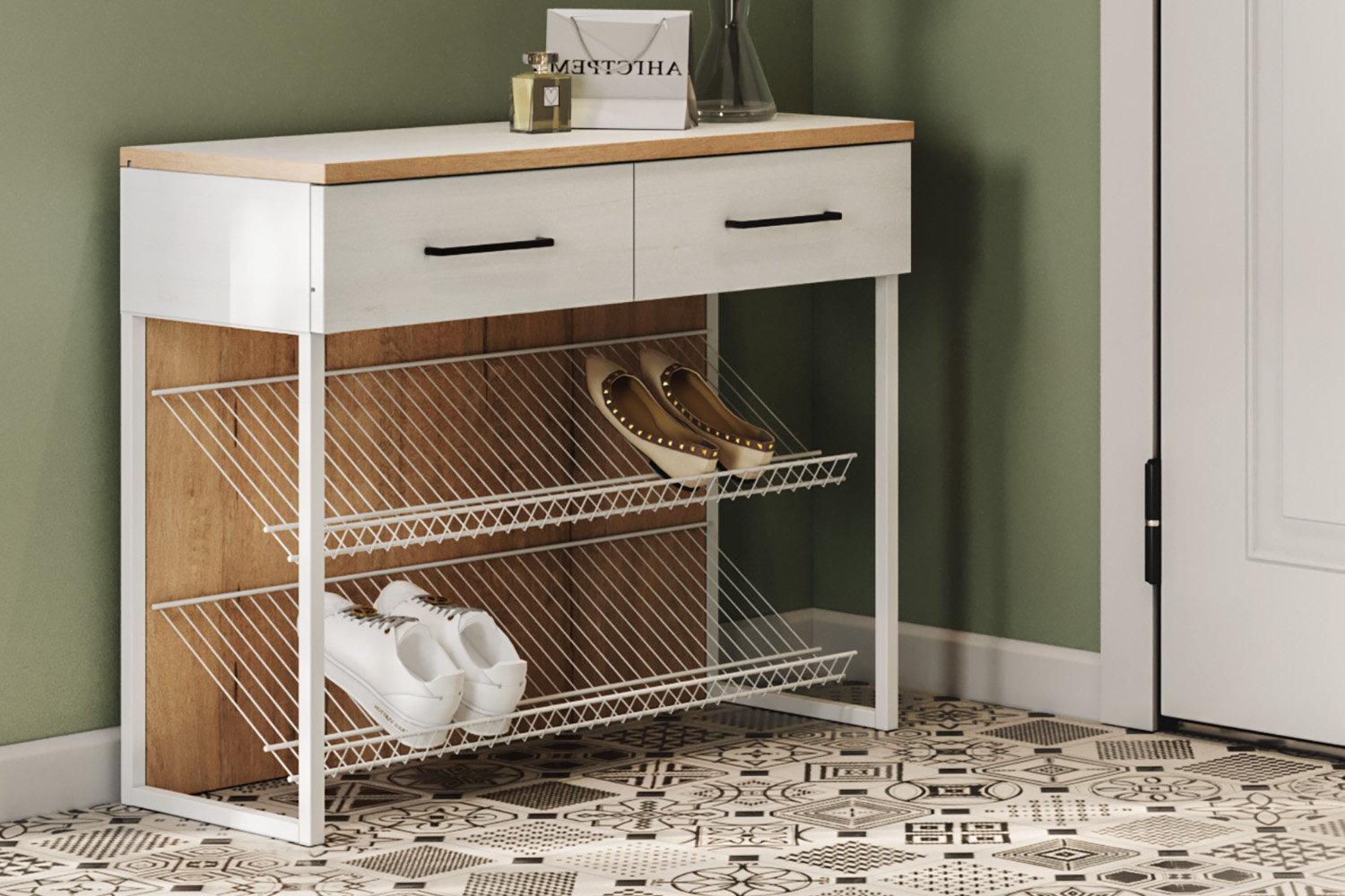 Тумбы для обуви - изображение №3 "Тумба Магнум для обуви с выдвижными ящиками"  на www.Angstrem-mebel.ru