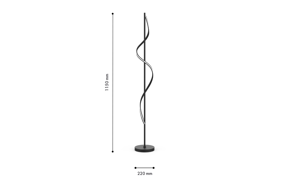 Торшеры - изображение №3 "Напольный светильник Locket (чёрный) D220*H1150 LED*25W"  на www.Angstrem-mebel.ru