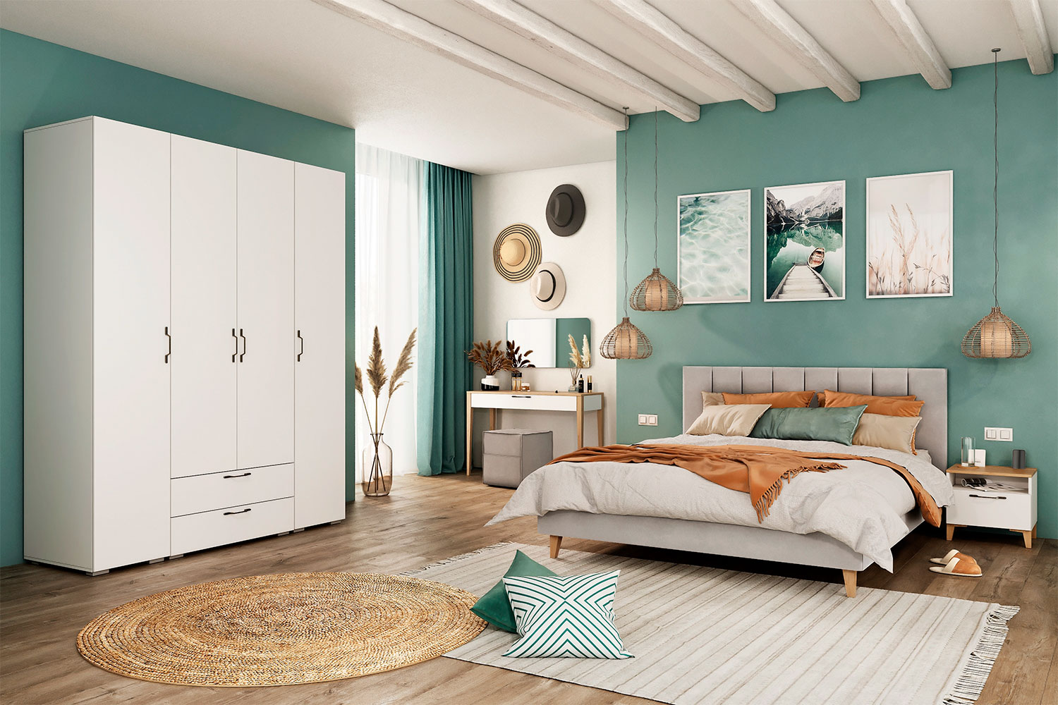 Двуспальные кровати - изображение №8 "Кровать Нордин 160 х 200"  на www.Angstrem-mebel.ru