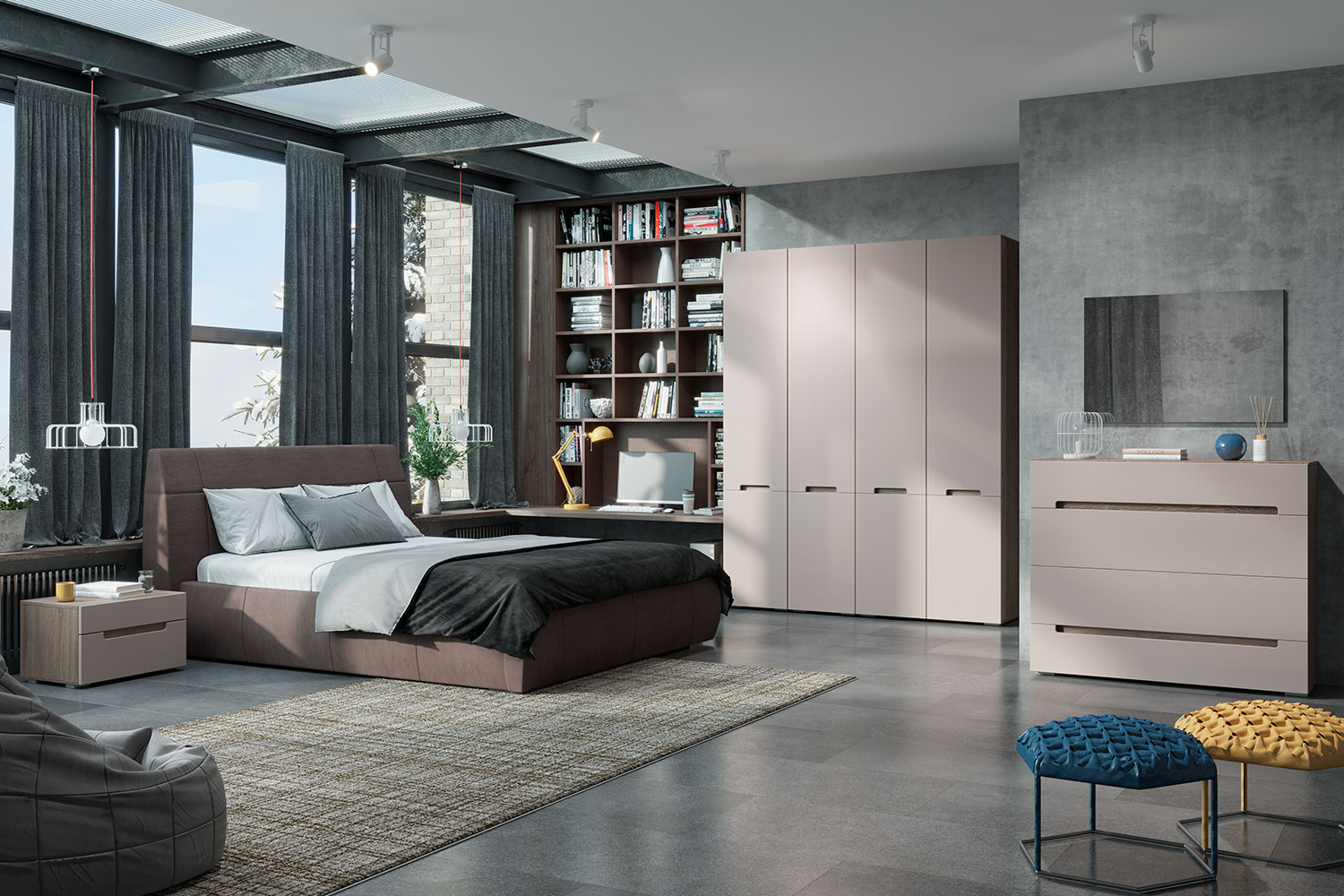 Прикроватные тумбы - изображение №5 "Прикроватная тумба Анри с выдвижными ящиками"  на www.Angstrem-mebel.ru