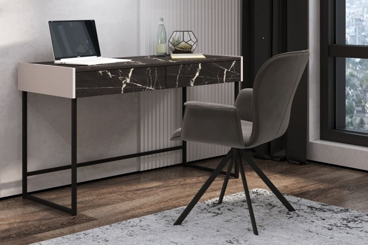 Письменные столы - изображение №3 "Cтол Миллс письменный с выдвижными ящиками"  на www.Angstrem-mebel.ru