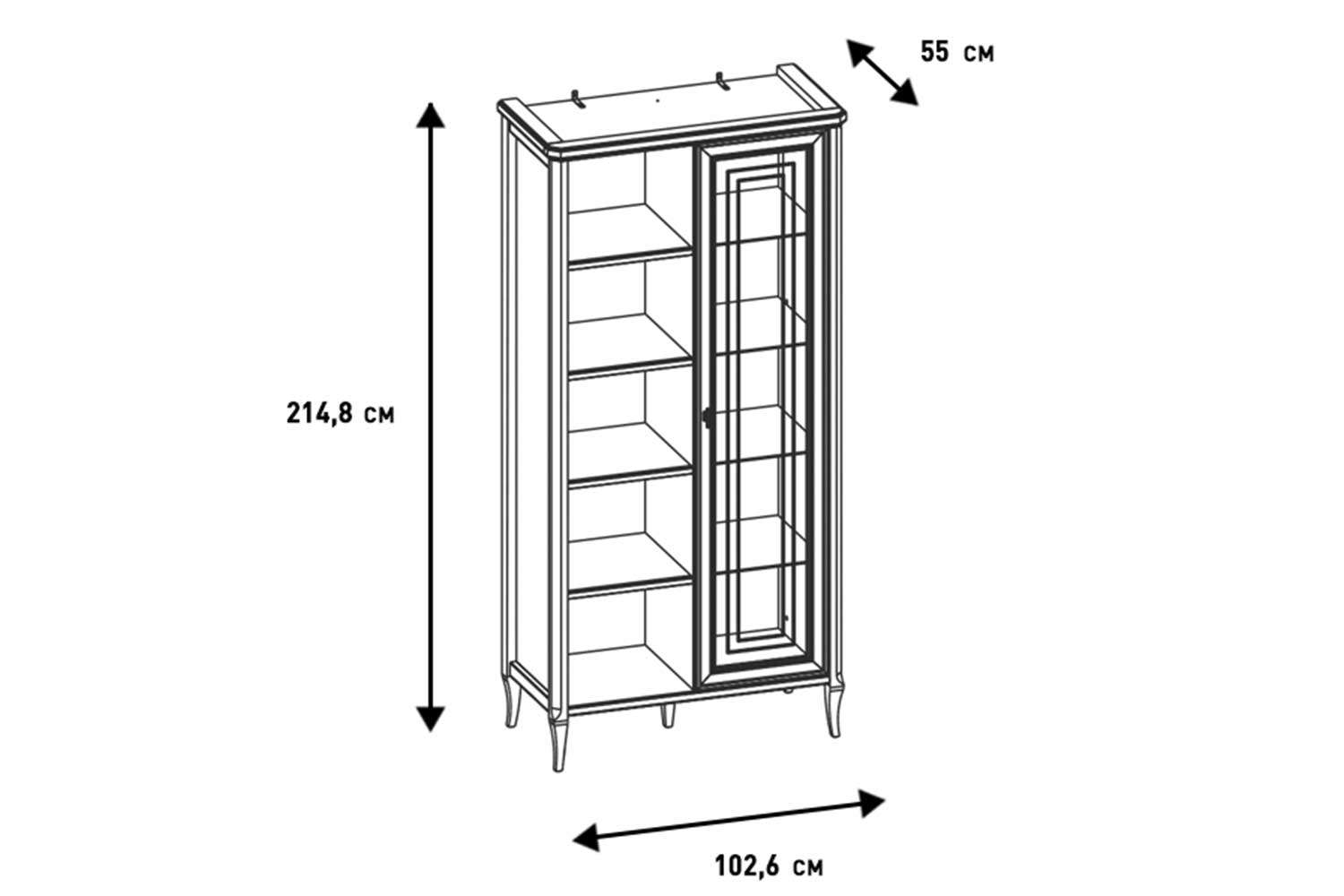 Шкафы-витрины - изображение №6 "Шкаф Онтарио"  на www.Angstrem-mebel.ru