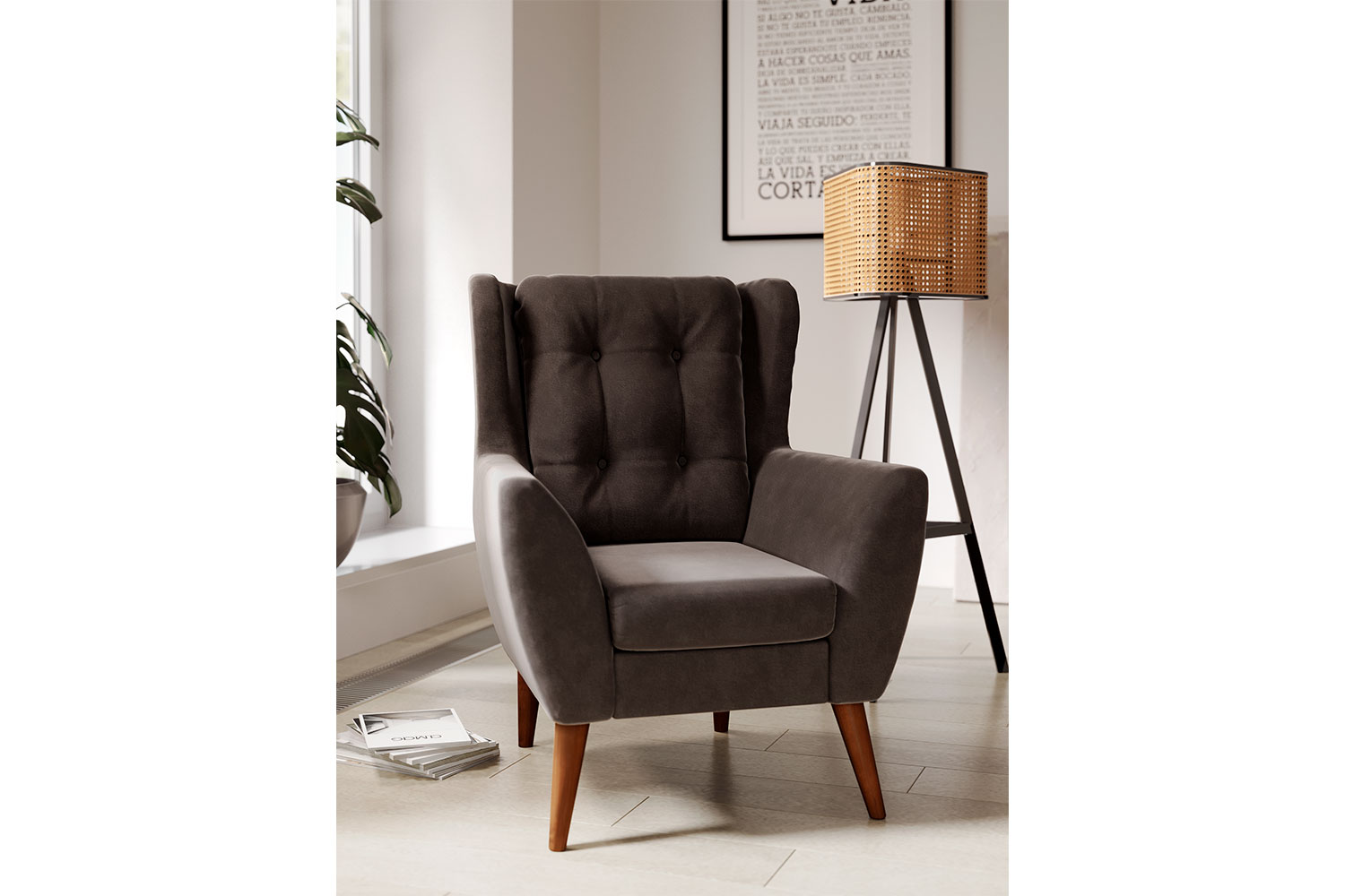 Мягкие кресла - изображение №3 "Кресло Ладога, Д3 (опоры: старый клен)"  на www.Angstrem-mebel.ru