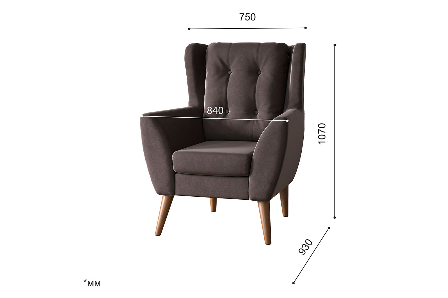 Мягкие кресла - изображение №9 "Кресло Ладога, Д3 (опоры: старый клен)"  на www.Angstrem-mebel.ru