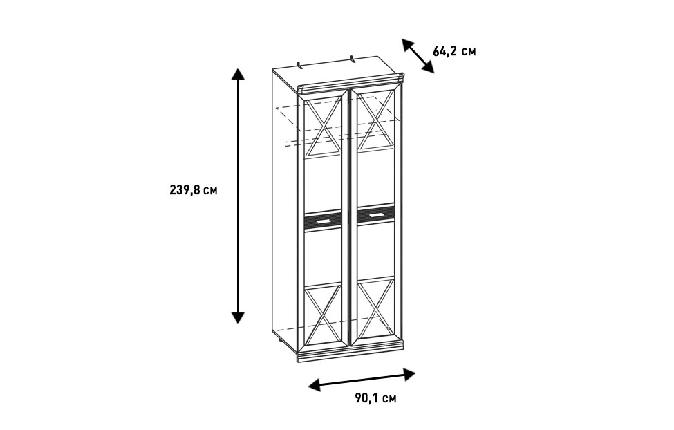 Шкафы платяные - изображение №4 "Шкаф Кантри  БФ с полкой и штангой для одежды / Валенсия"  на www.Angstrem-mebel.ru