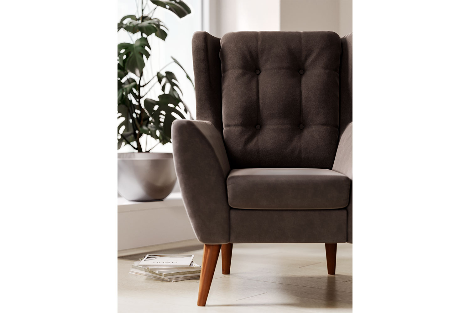 Мягкие кресла - изображение №5 "Кресло Ладога, Д3 (опоры: старый клен)"  на www.Angstrem-mebel.ru