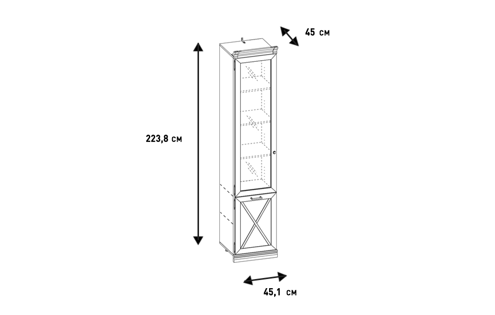 Книжные шкафы - изображение №5 "Шкаф Кантри"  на www.Angstrem-mebel.ru