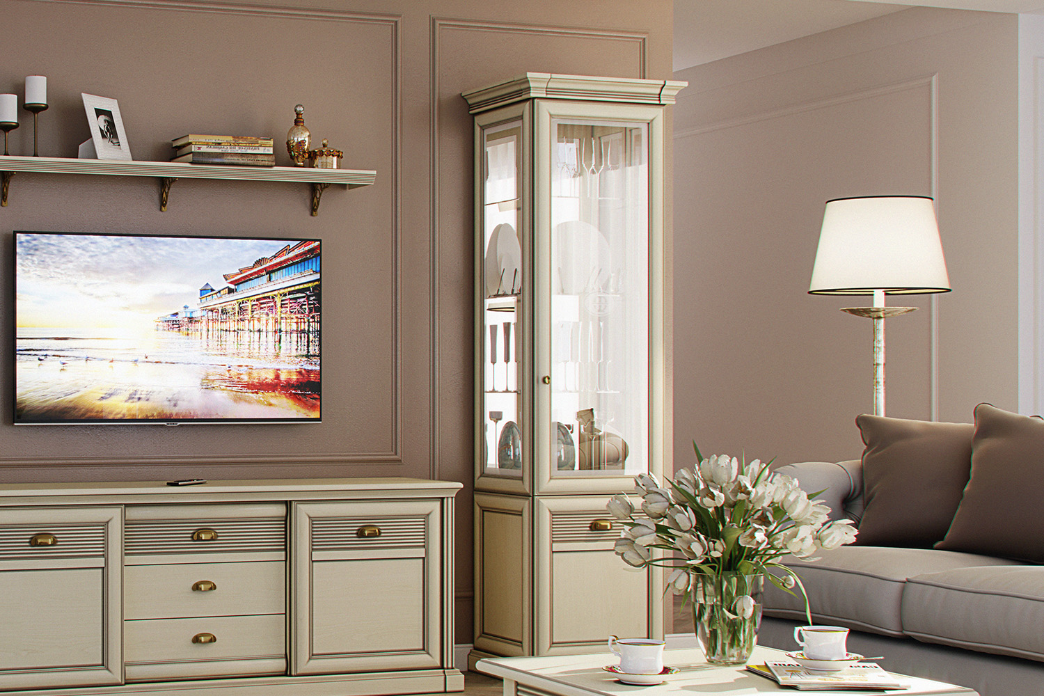 Шкафы-витрины - изображение №4 "Шкаф Изотта"  на www.Angstrem-mebel.ru