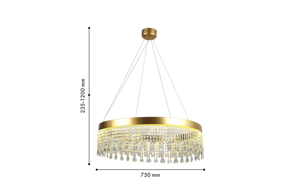 Люстры - изображение №5 "Подвесная люстра Regen D750*H235/1200 LED*25W"  на www.Angstrem-mebel.ru
