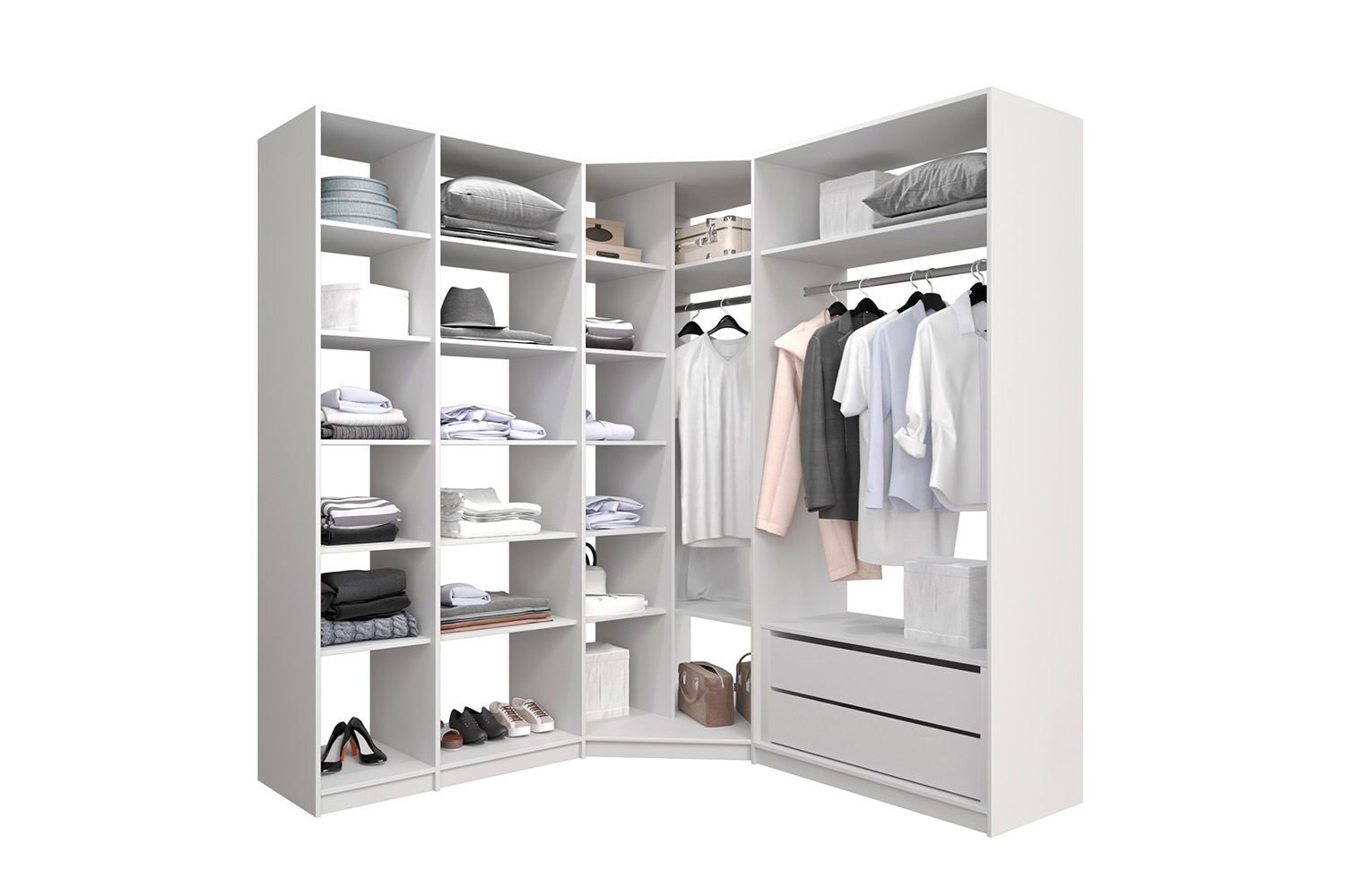 Гардеробные - изображение №4 "Угловая гардеробная система «Lux 9»"  на www.Angstrem-mebel.ru