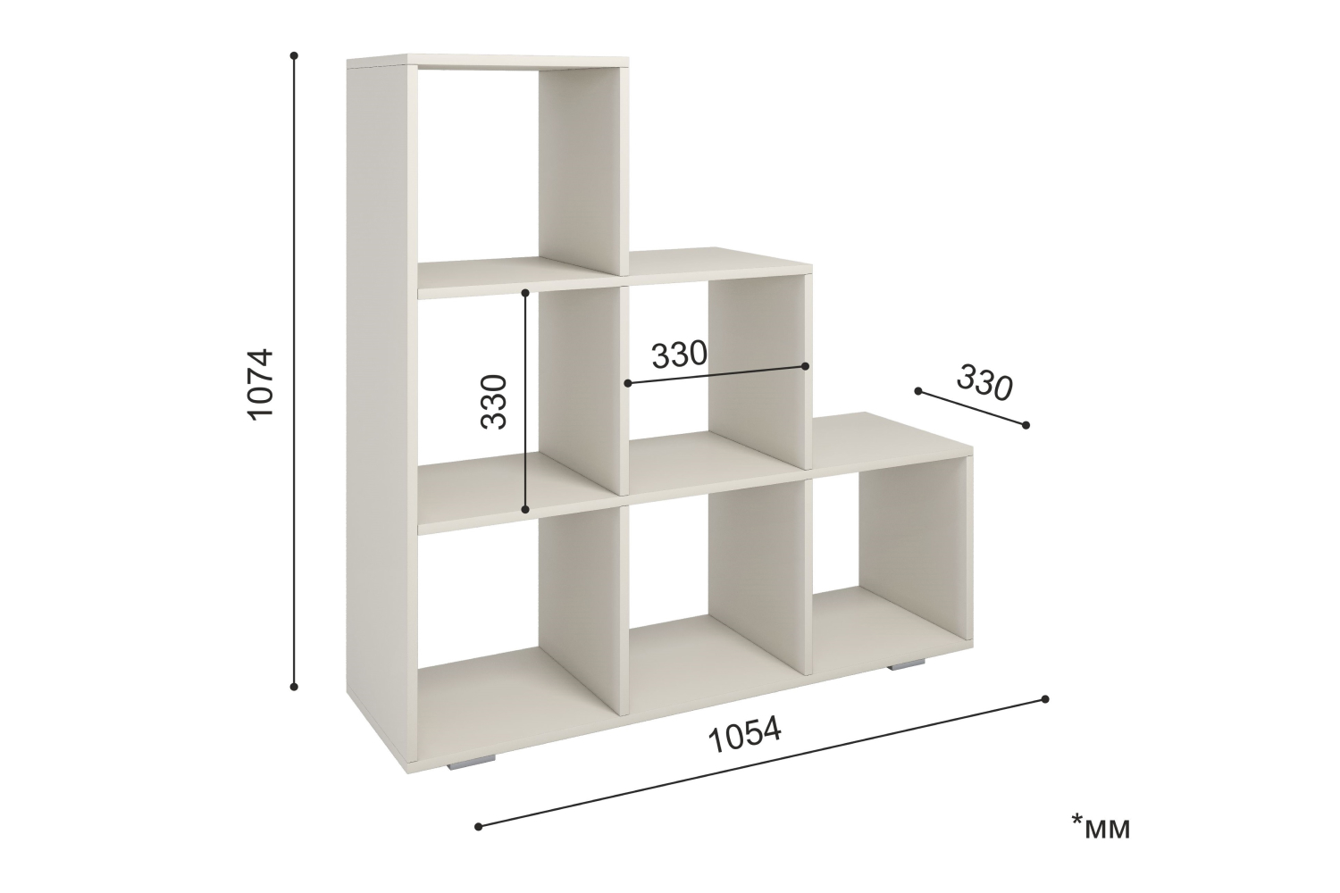 Стеллажи - изображение №4 "Стеллаж Амур с полками"  на www.Angstrem-mebel.ru