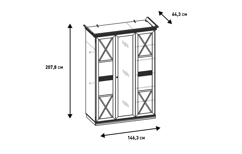 Шкафы платяные - изображение №5 "Шкаф Кантри"  на www.Angstrem-mebel.ru