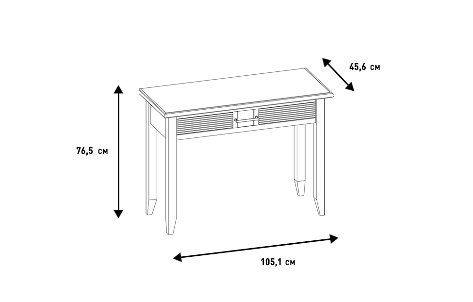 Туалетные столы - изображение №3 "Туалетный стол Кантри с выдвижным ящиком"  на www.Angstrem-mebel.ru