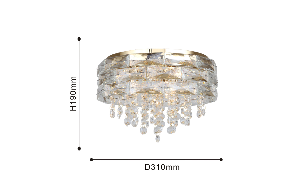 Люстры - изображение №3 "Потолочная люстра Icicle (золото) D310*H190 3*G9*40W"  на www.Angstrem-mebel.ru