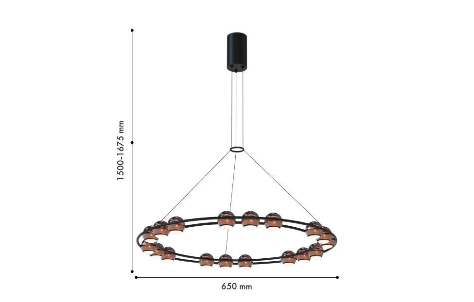 Люстры - изображение №3 "Подвесная люстра Sturm D650*H1500/1675 18*LED*4W"  на www.Angstrem-mebel.ru
