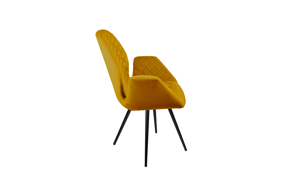 Кухонные стулья - изображение №3 "Стул-кресло Сохо поворотный горчичный / опоры черные"  на www.Angstrem-mebel.ru