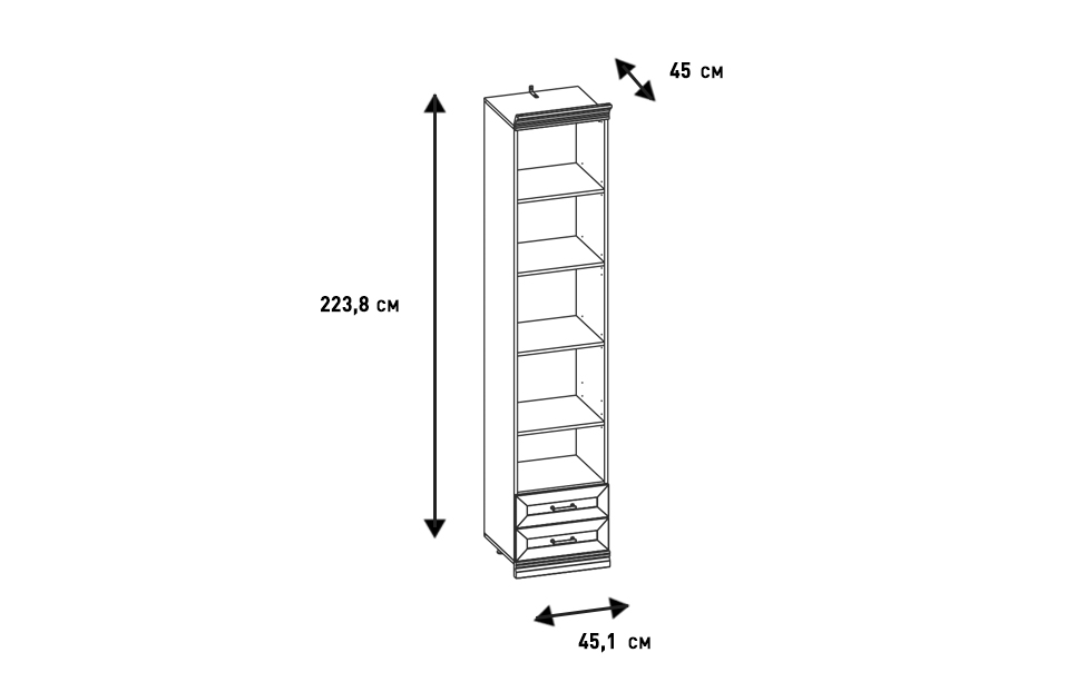 Книжные шкафы - изображение №5 "Шкаф Кантри"  на www.Angstrem-mebel.ru