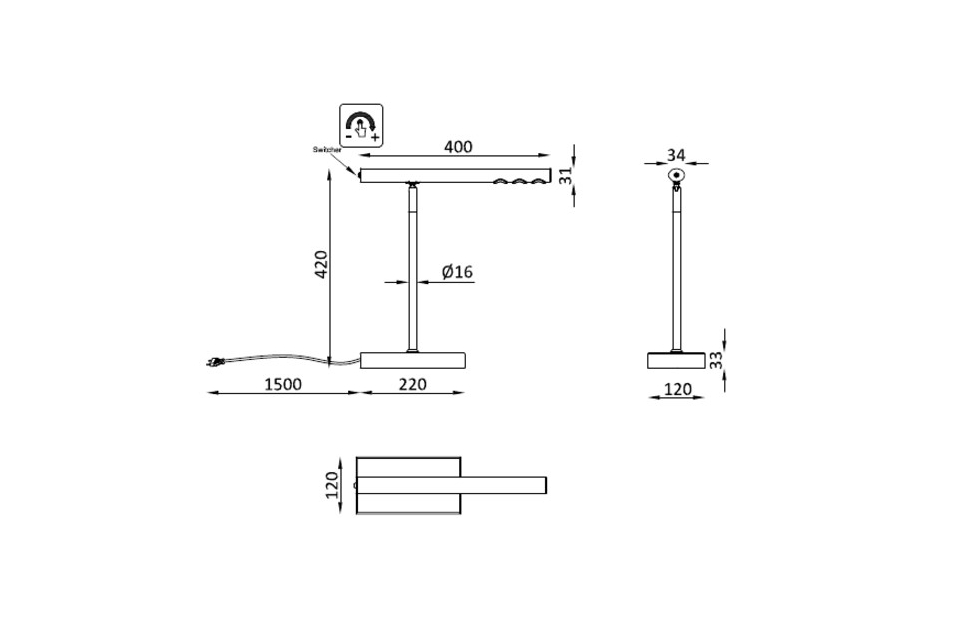 Настольные светильники - изображение №5 "Настольная лампа Celler L400*W120*H420 LED*6W"  на www.Angstrem-mebel.ru