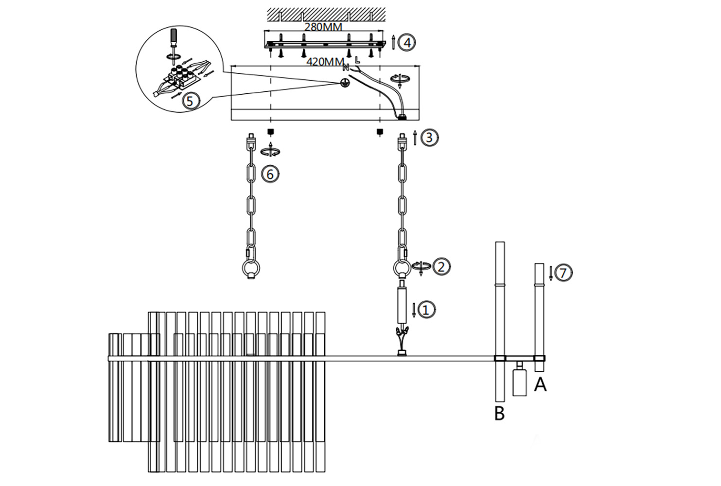 Освещение - изображение №8 "Подвесная люстра Rubum L1000*W350*H520/1380 12*E14*40W"  на www.Angstrem-mebel.ru