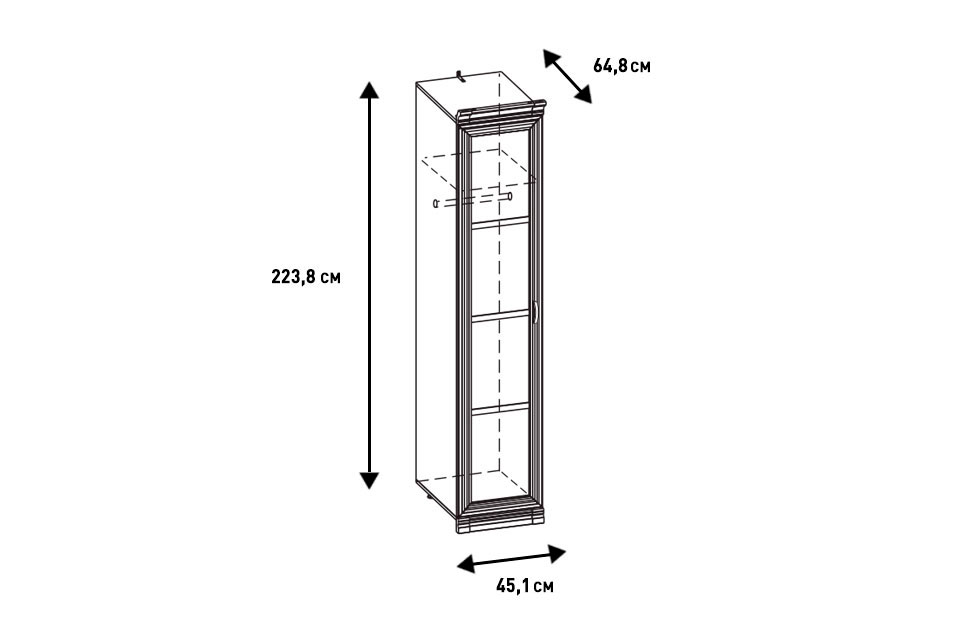 Шкафы-пеналы - изображение №5 "Шкаф Адажио со штангой для одежды и полкой ЛДСП"  на www.Angstrem-mebel.ru