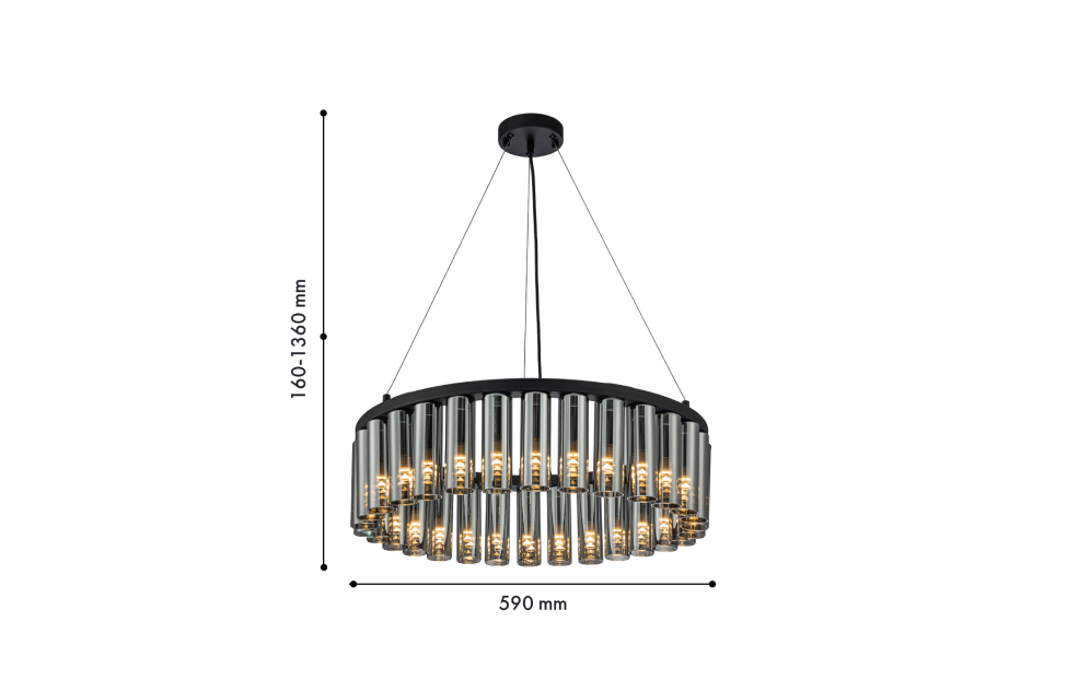 Люстры - изображение №3 "Подвесная люстра Slang (чёрный) D590*H160/1360 30*G9LED*2W"  на www.Angstrem-mebel.ru