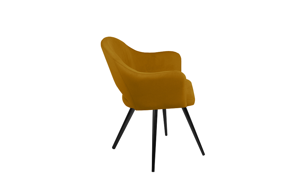 Кухонные стулья - изображение №5 "Стул-кресло Грейс поворотный горчичный / опоры черные"  на www.Angstrem-mebel.ru