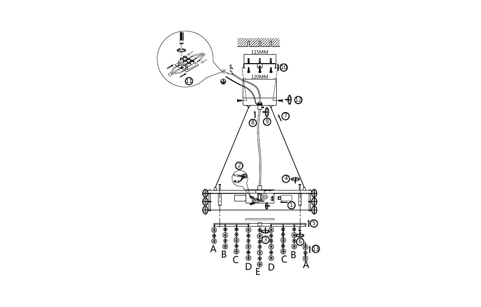 Люстры - изображение №5 "Подвесная люстра Icicle (золото) D410*H350/1220 6*G9*40W"  на www.Angstrem-mebel.ru