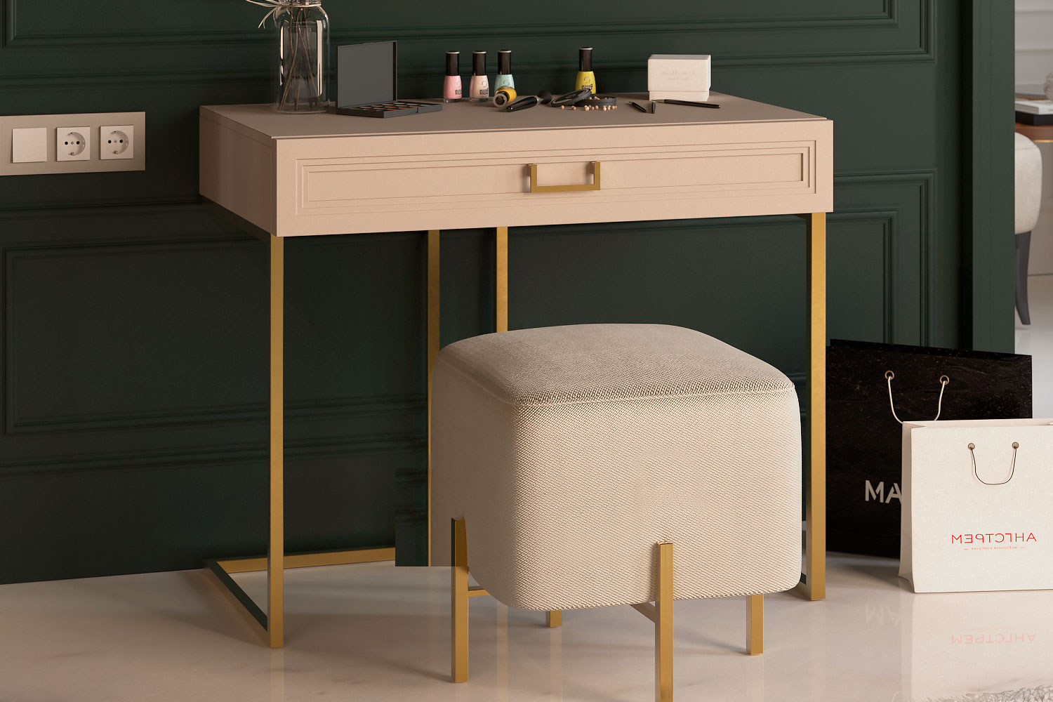 Туалетные столы - изображение №3 "Туалетный стол Дольче с выдвижным ящиком"  на www.Angstrem-mebel.ru