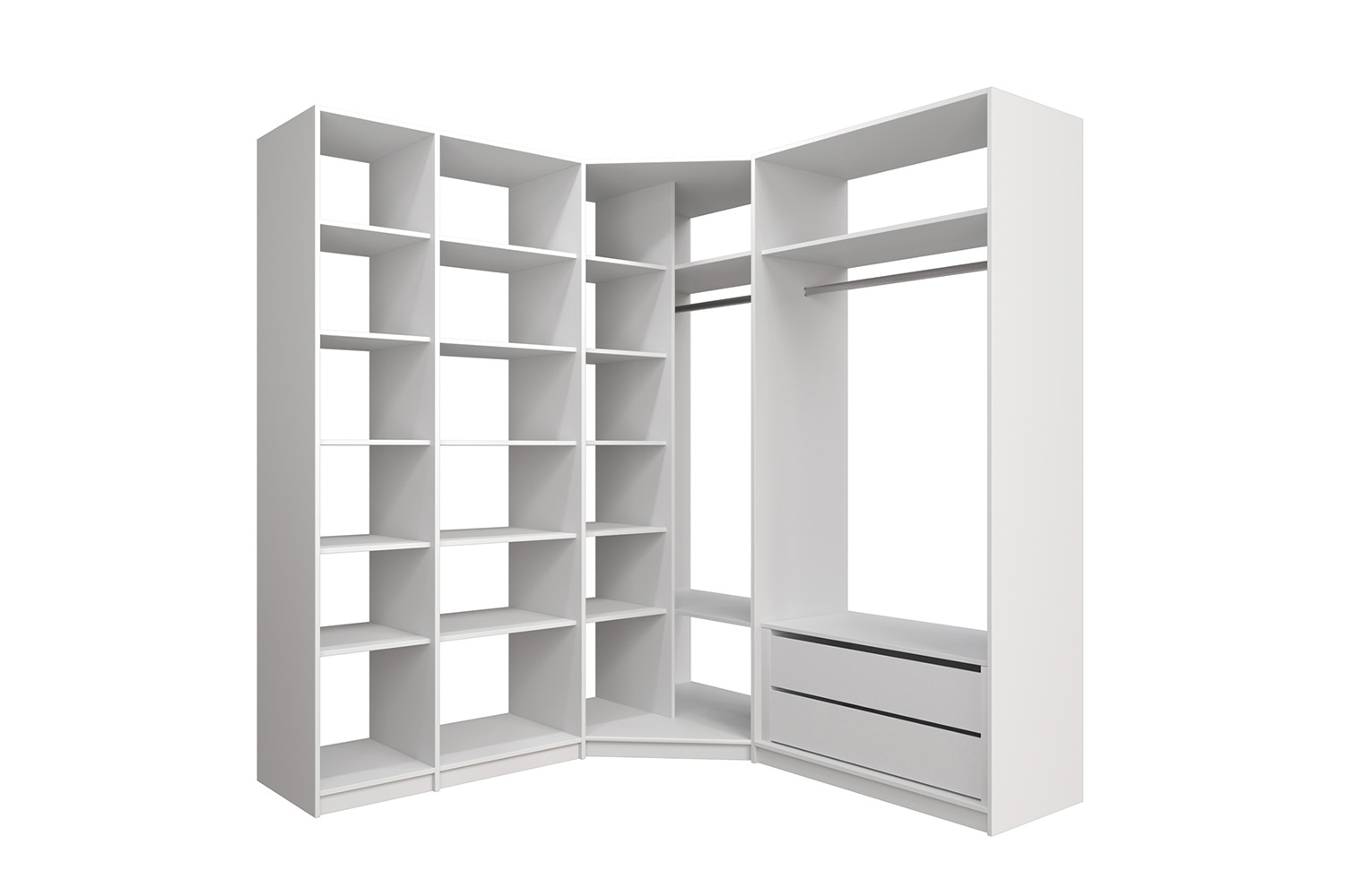 Гардеробные - изображение №3 "Угловая гардеробная система «Lux 9»"  на www.Angstrem-mebel.ru