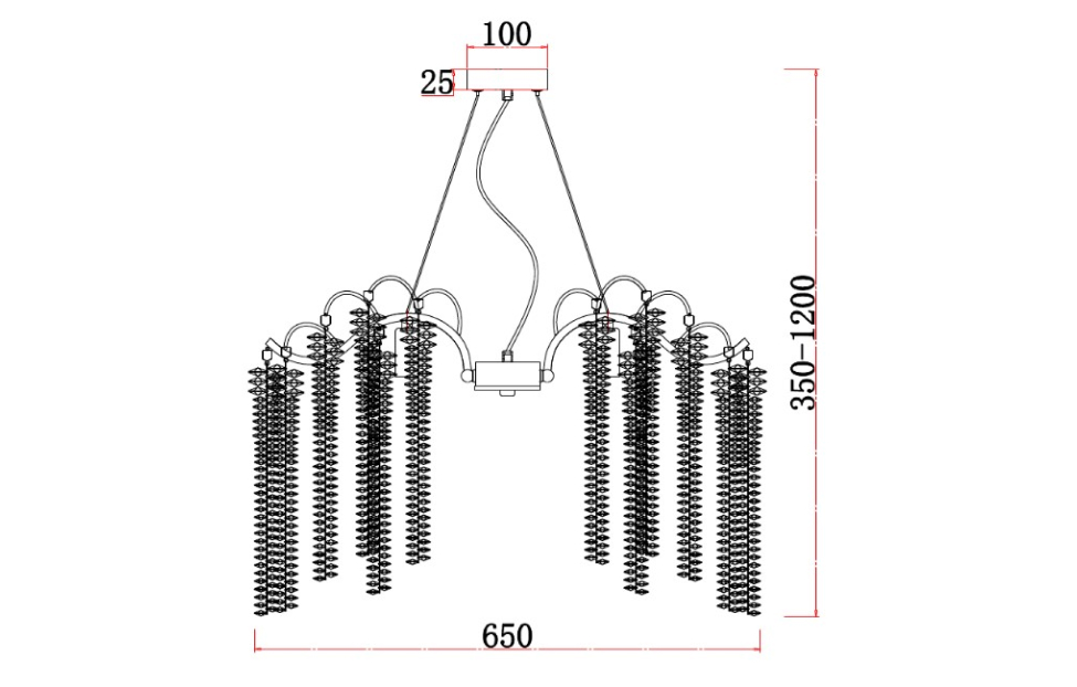 Люстры - изображение №8 "Подвесная люстра Liana D650*H350/1200 6*E14*60W"  на www.Angstrem-mebel.ru