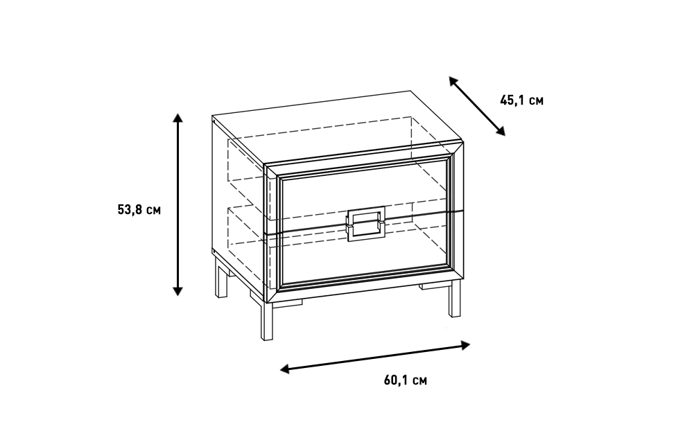 Прикроватные тумбы - изображение №13 "Прикроватная тумба Дольче с выдвижными ящиками"  на www.Angstrem-mebel.ru