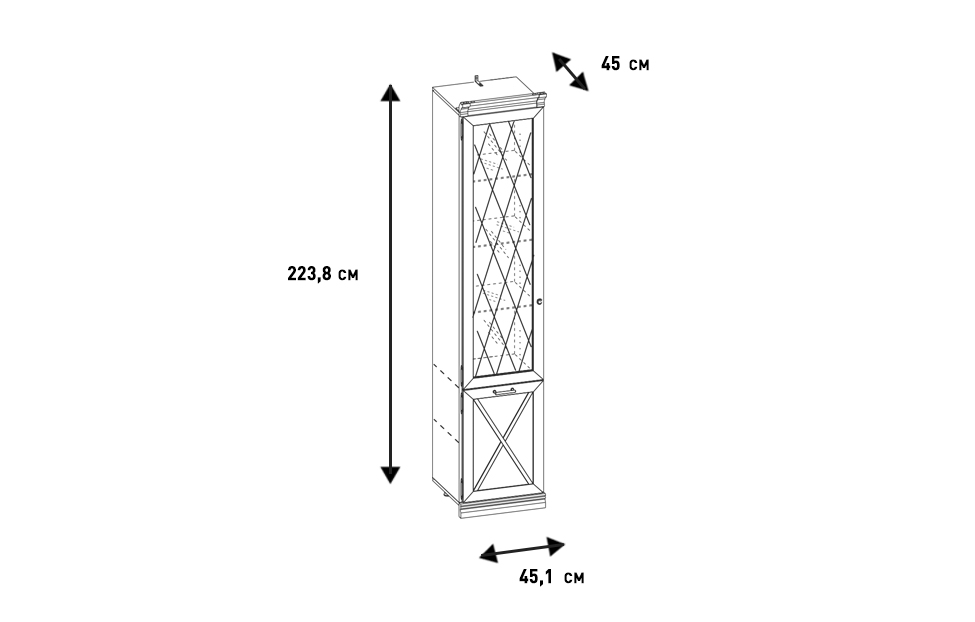 Шкафы-витрины - изображение №14 "Шкаф Кантри"  на www.Angstrem-mebel.ru