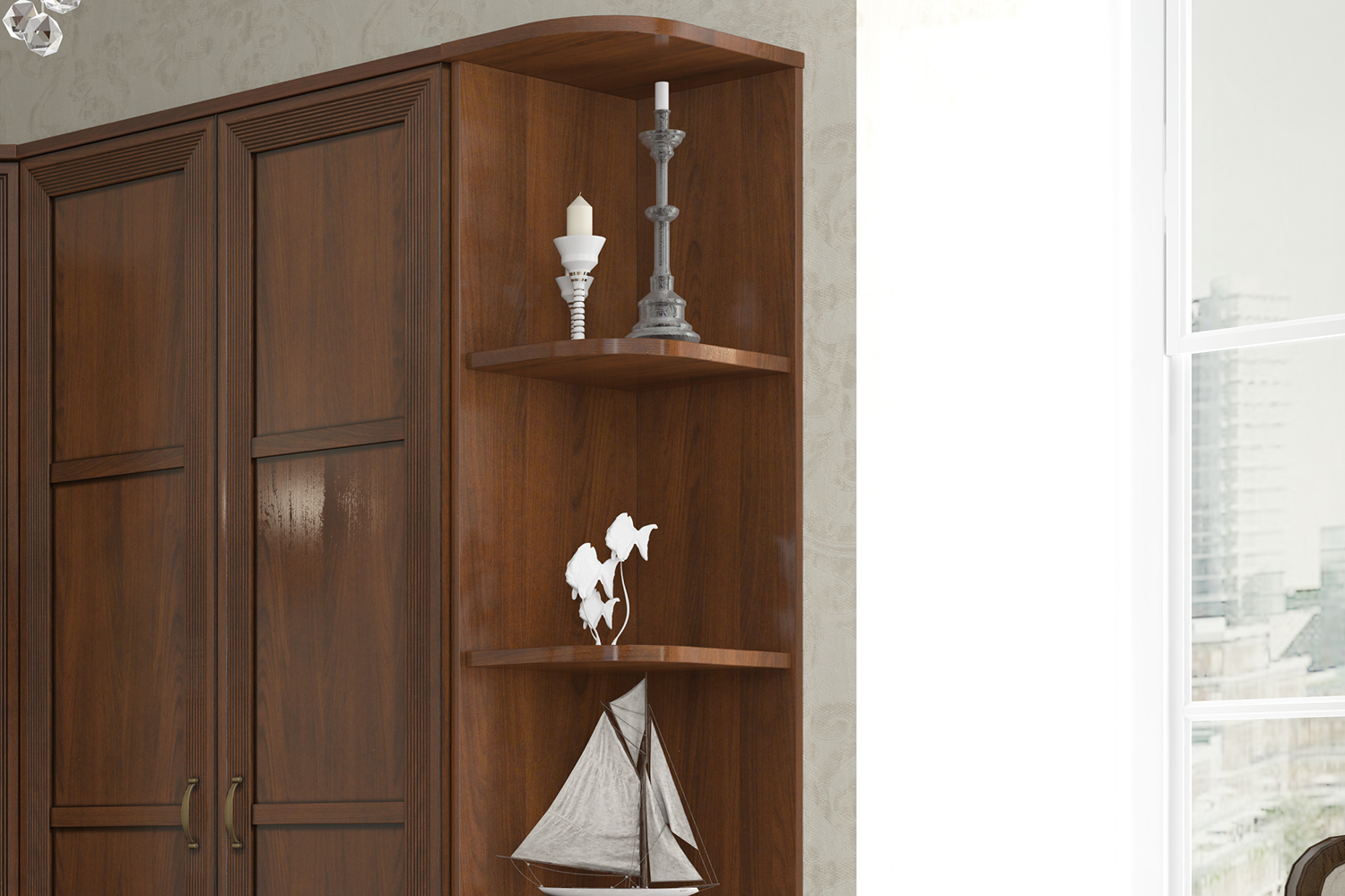 Стеллажи - изображение №5 "Стеллаж Адажио с полками"  на www.Angstrem-mebel.ru