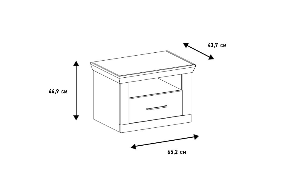 Прикроватные тумбы - изображение №8 "Прикроватная тумба Магнум с выдвижным ящиком"  на www.Angstrem-mebel.ru
